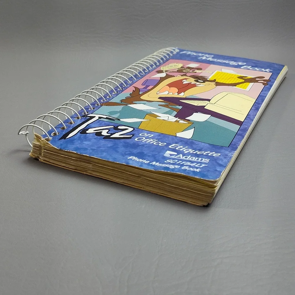 Vintage Looney Tunes Taz Phone Message Book 1997 Carbon Paper‎ Tasmanian Devil